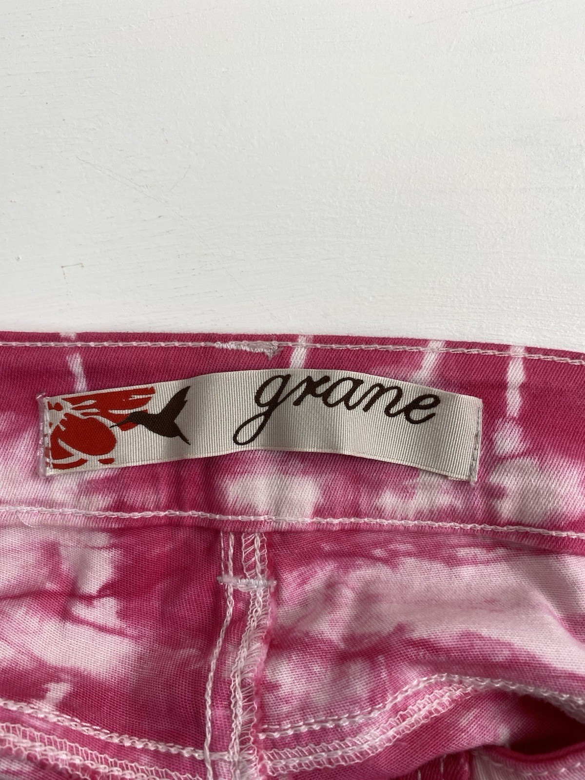 Grane Junior Tie-Dye Pink & White Jeans Zipper at Bottom Low-Rise Size 9