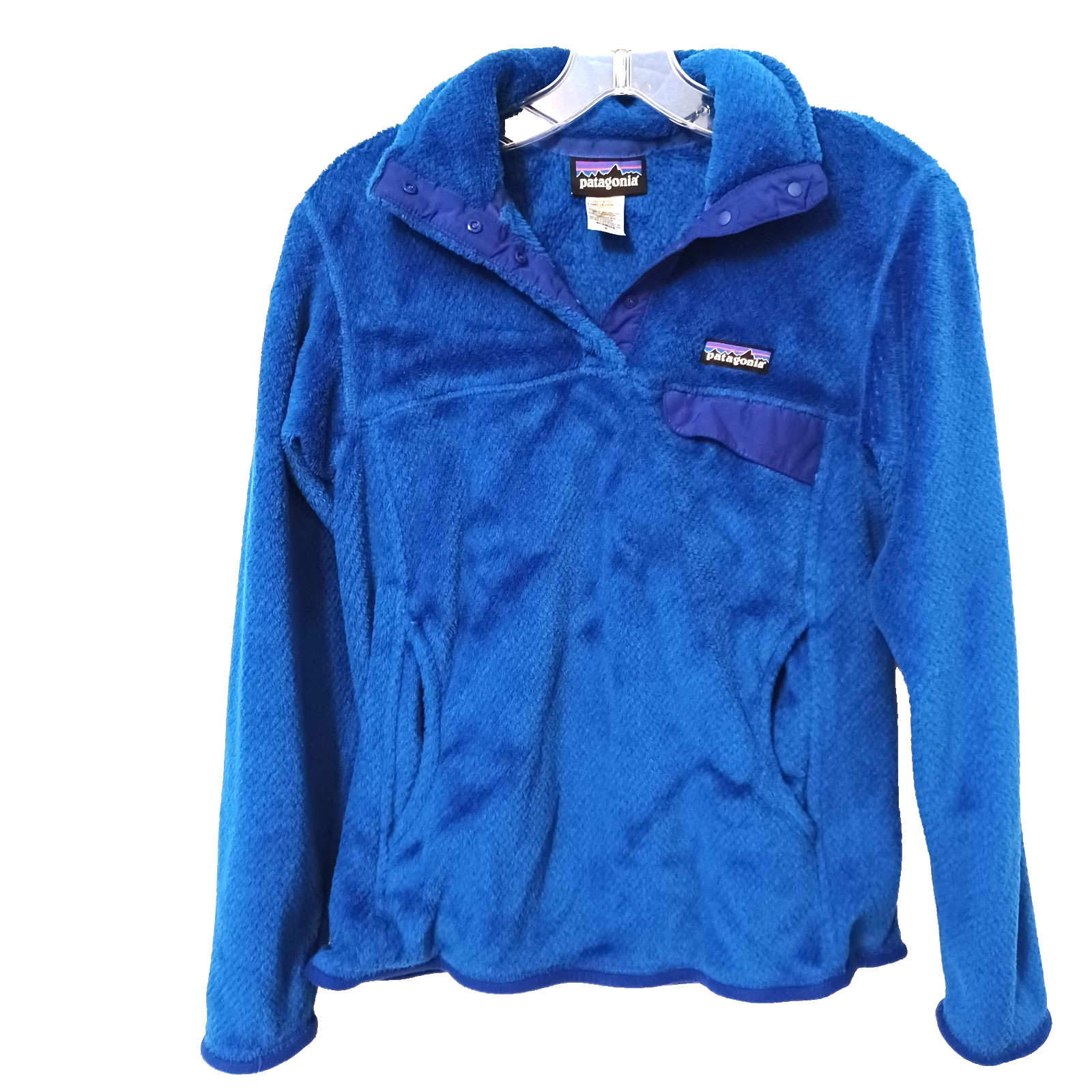 Patagonia Women’s S Re‑Tool Snap‑T Fleece Pullover Royal Blue & Purple Accents