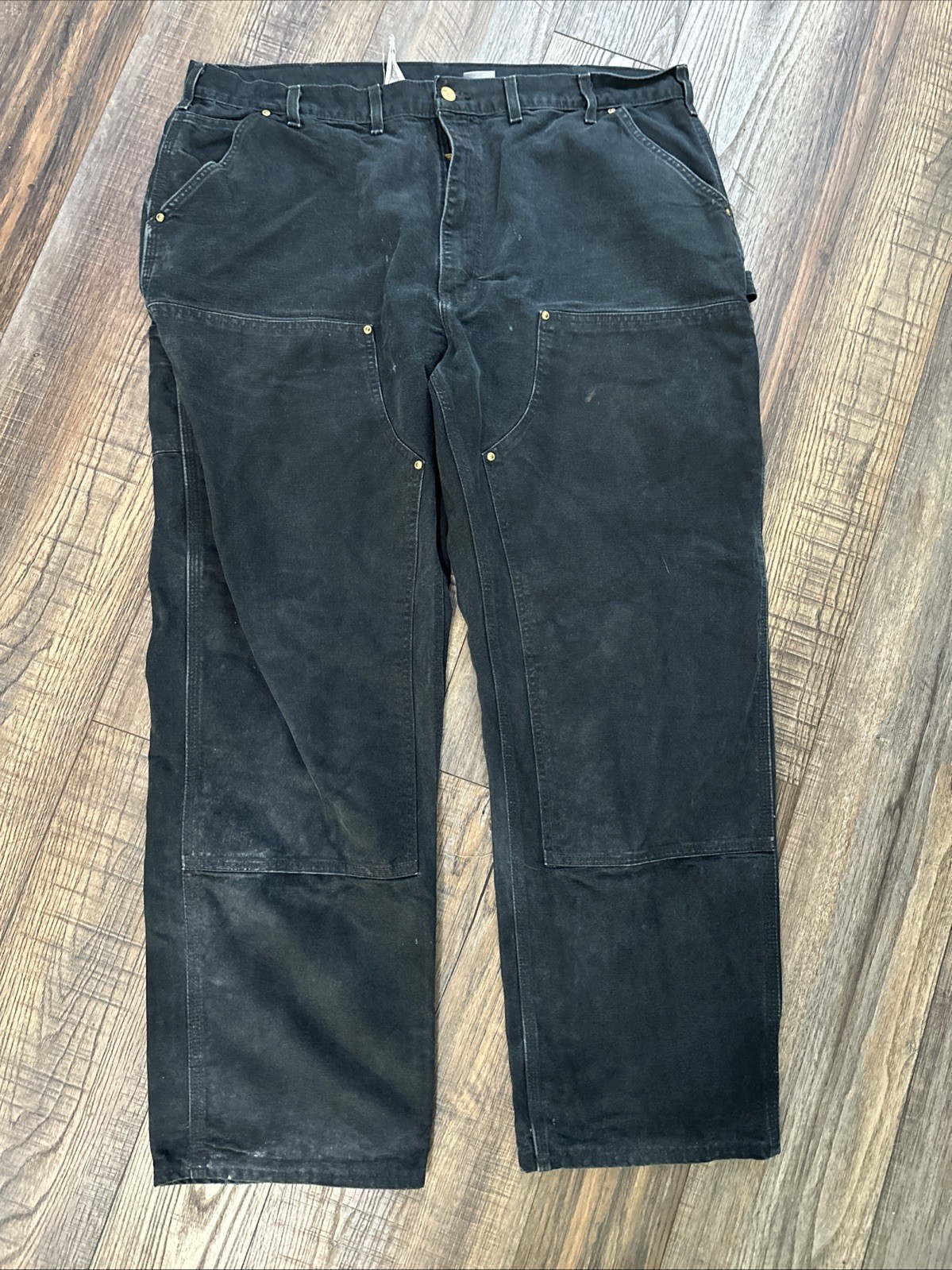 Carhartt B01 Black Double Knee Work Pants Mens Size 42/30 USA Workwear Denim