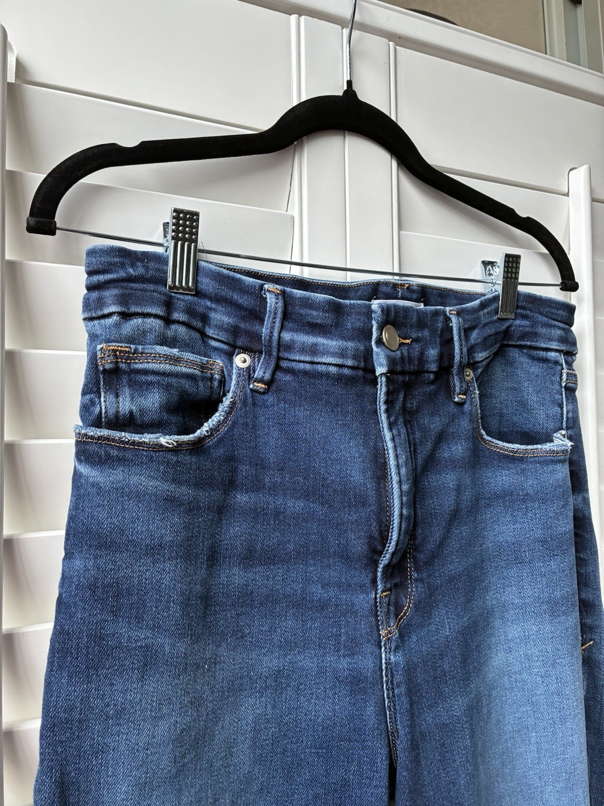 Good American Soft Tech Good Classic High-Rise Bootcut western Jeans Stretch 12