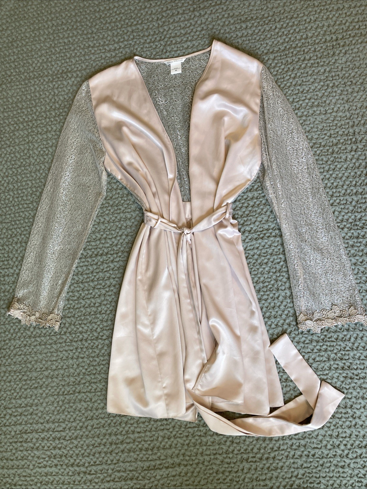 Flora Nikrooz Champagne Robe XS Lace Bridal