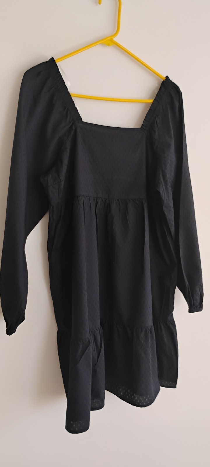 NWT Universal Threads Black Ruffle Embroidered Babydoll Milkmaid Boho Dress MED