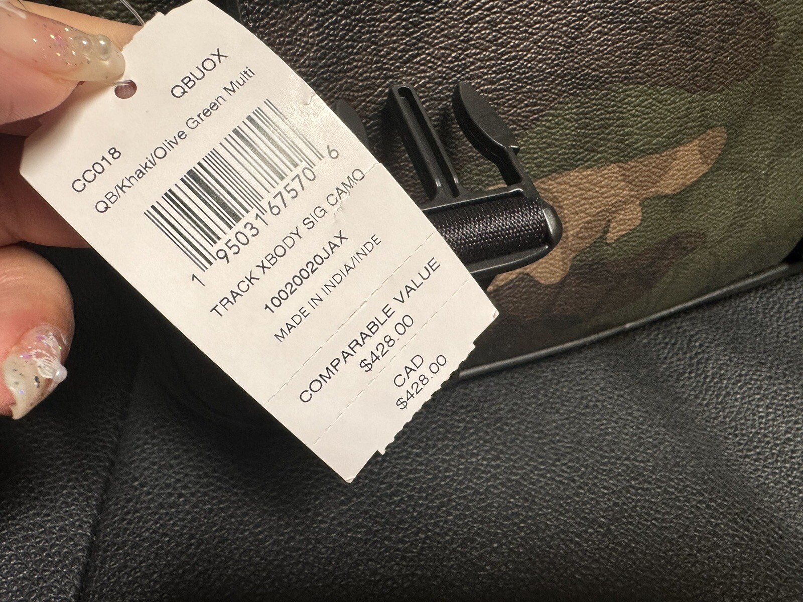 NWT Coach Men’s Track Crossbody with Camo Print & Coach Patch CC018 Green Multi
