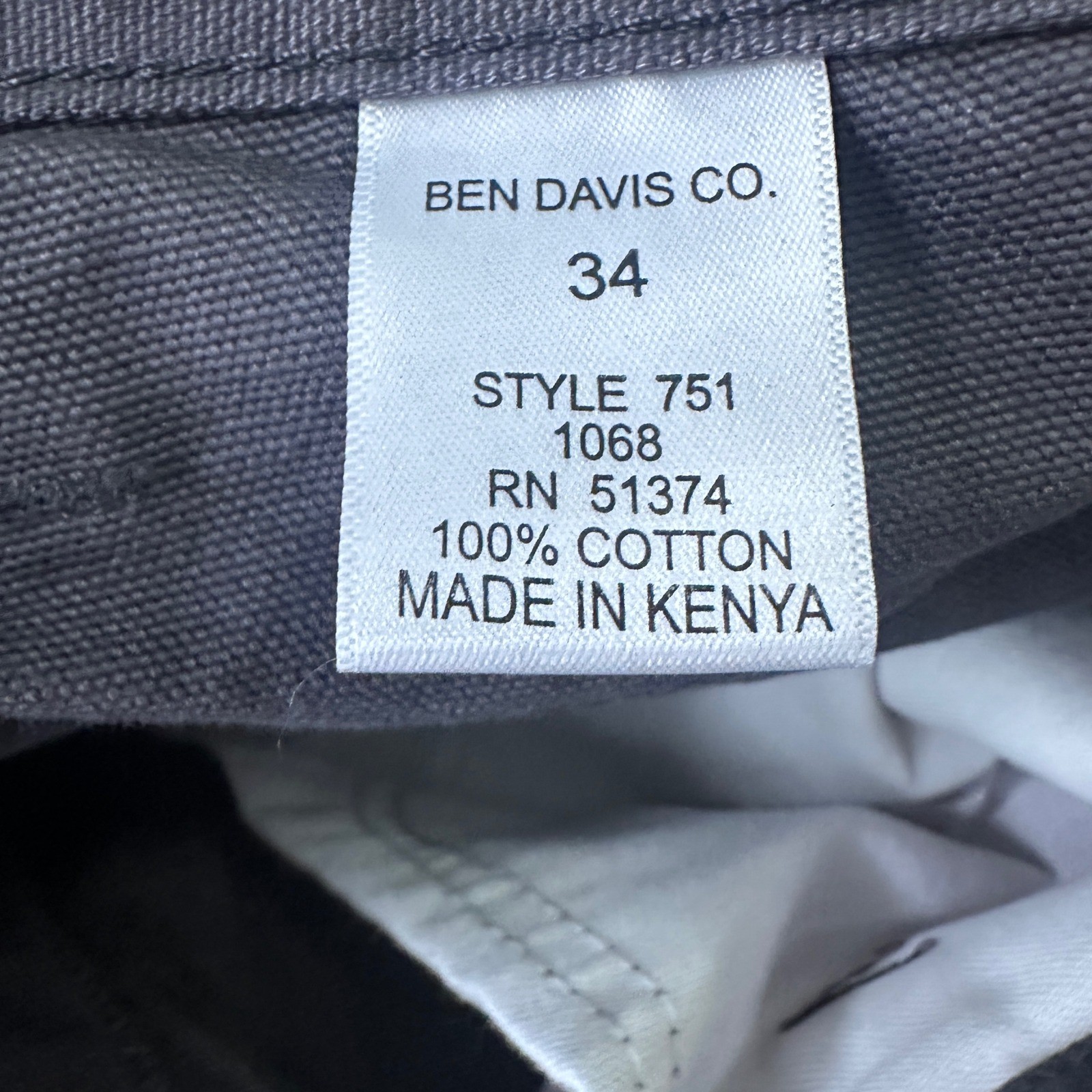 Ben Davis Double Knee Carpenter Pants Charcoal Gray Style 751 Mens 34×30 NWT