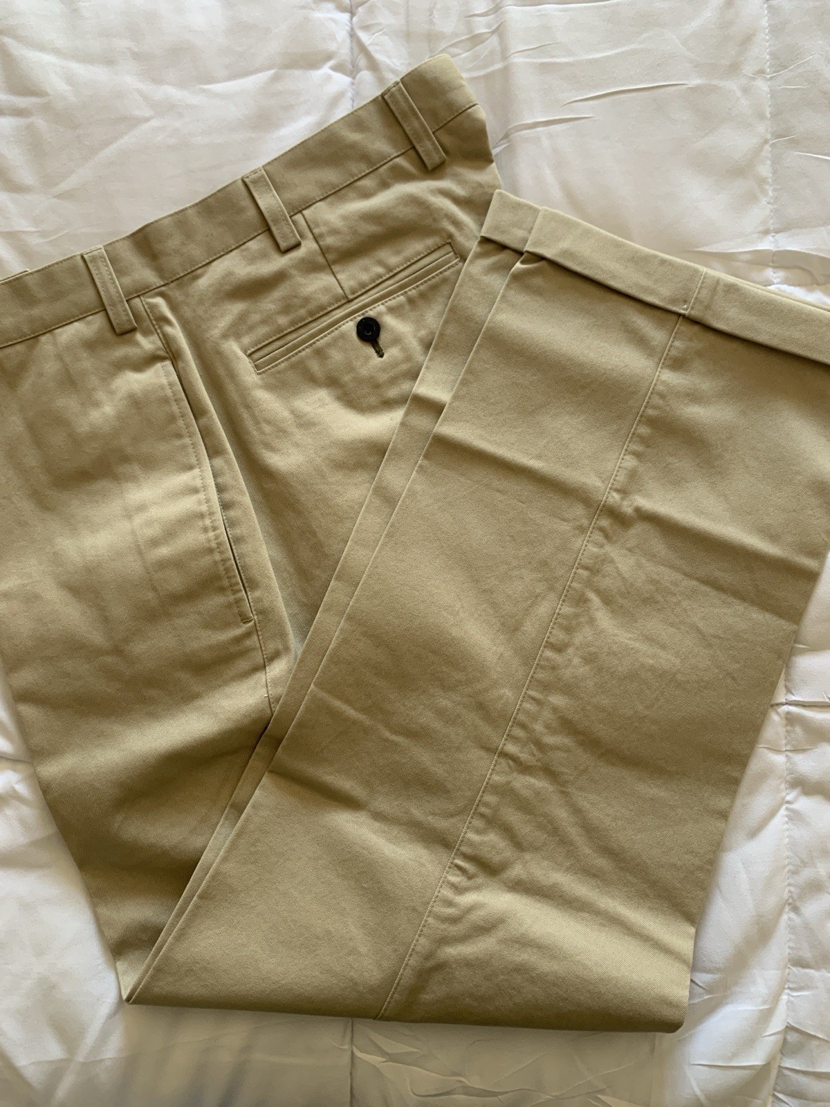 Orvis Classic 1856 Khaki Cotton Twill Flat Front Straight Chino Pants 36 NWOT