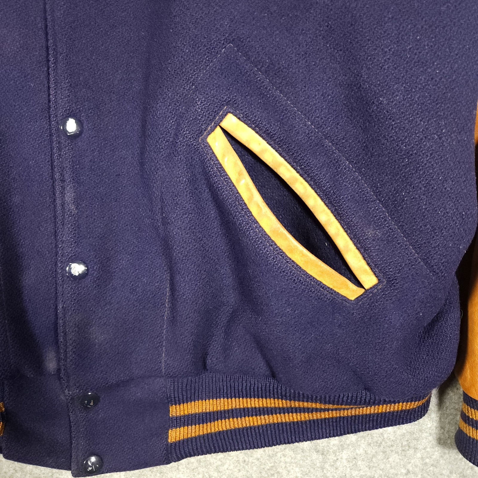 Dehen Varsity Jacket Mens XL Wool Brown Leather Made in USA Ford Logo Portland