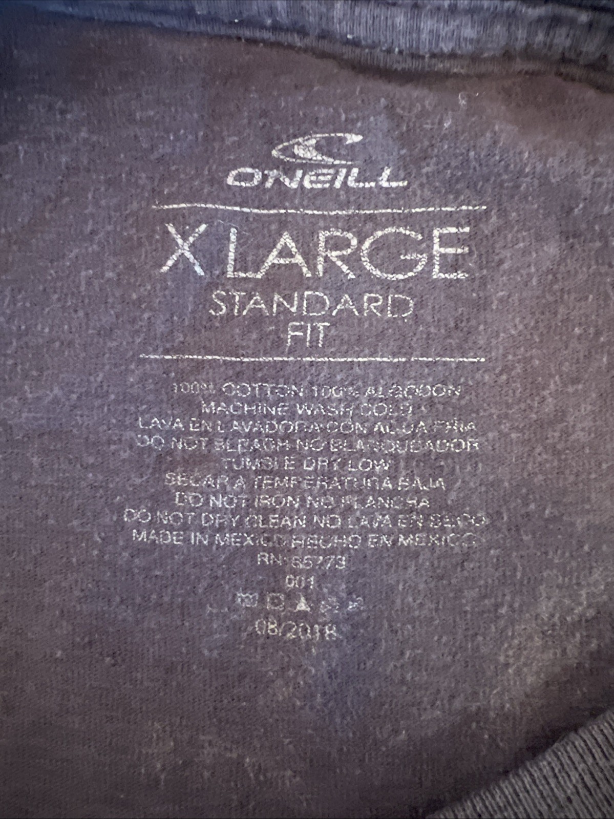 O’Neill Tshirt Mens X Large standard fit Graphic Tee Grey Yellow Ski Surf