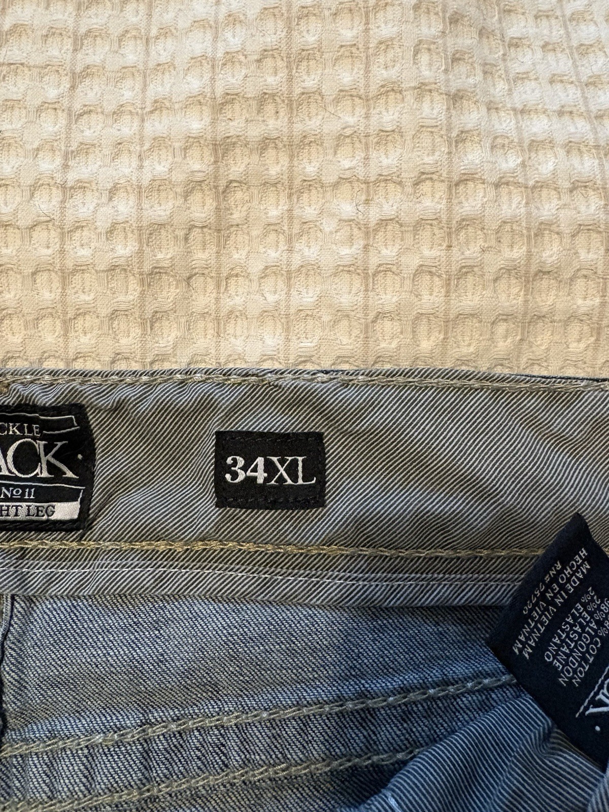 EXC! Buckle Black Fit No.11 Straight Leg Jeans Men 32 x 34 Long Stretch