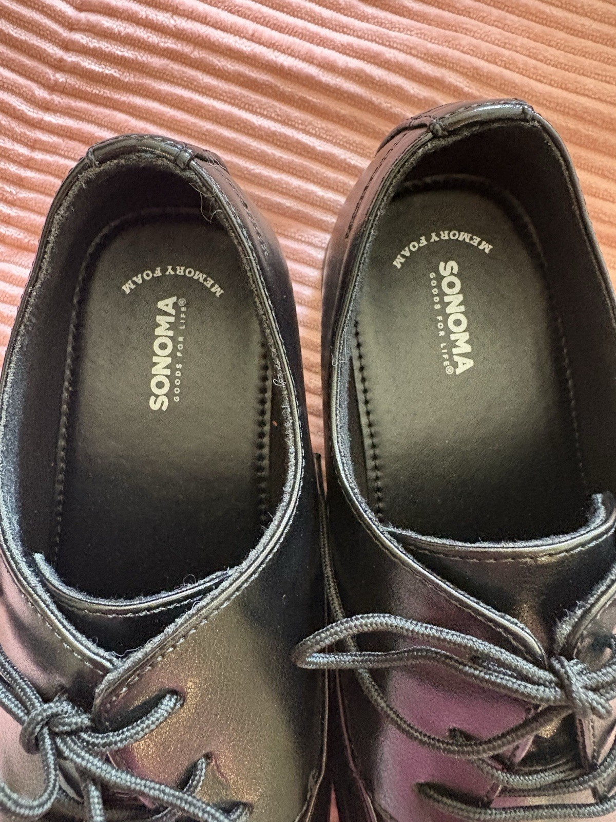 Sonoma Goods For Life Sonalexander Black Faux Leather Oxford Dress Shoes 6