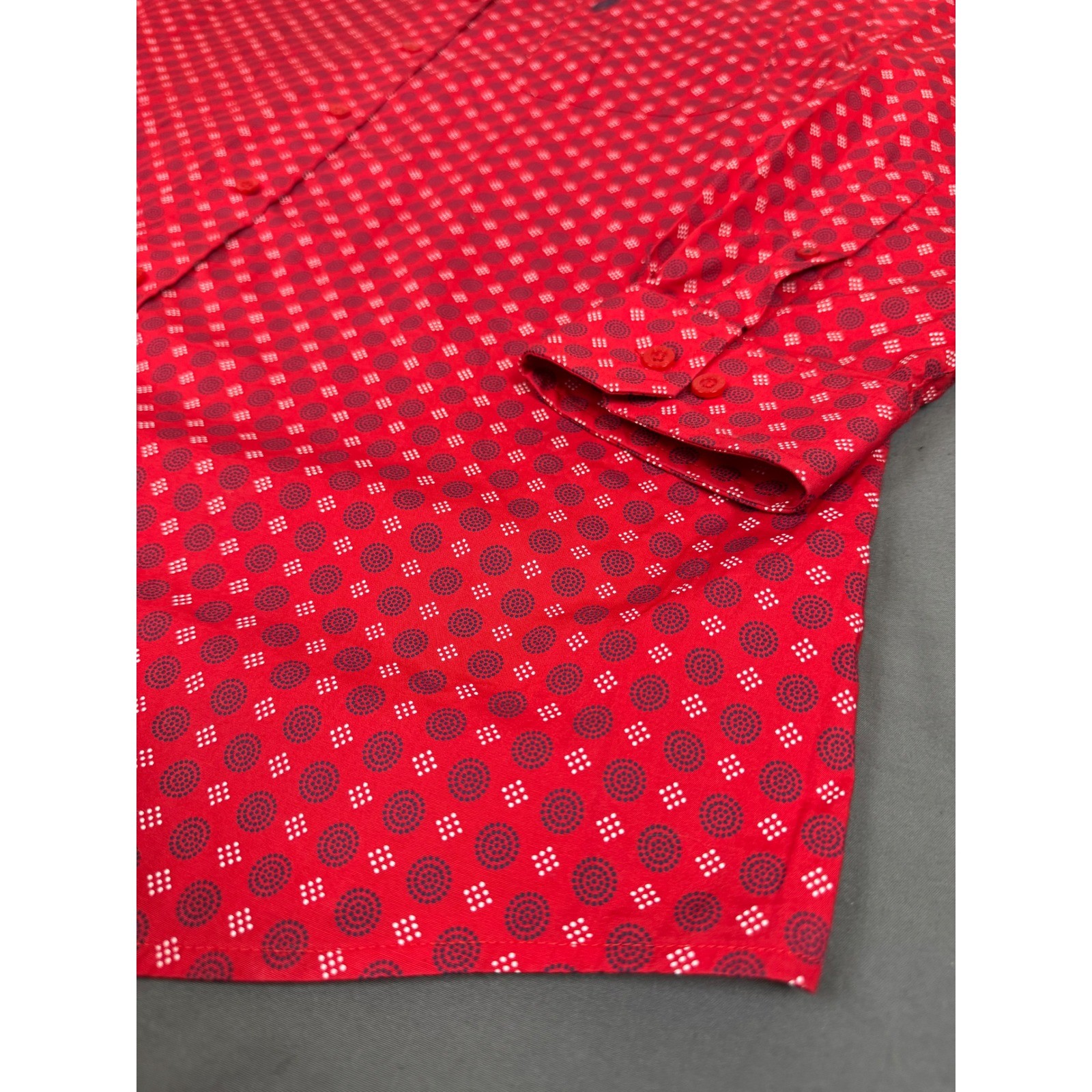 Cinch Mens Western Button Down Shirt Red Geometric Print MTW1105280 Large L