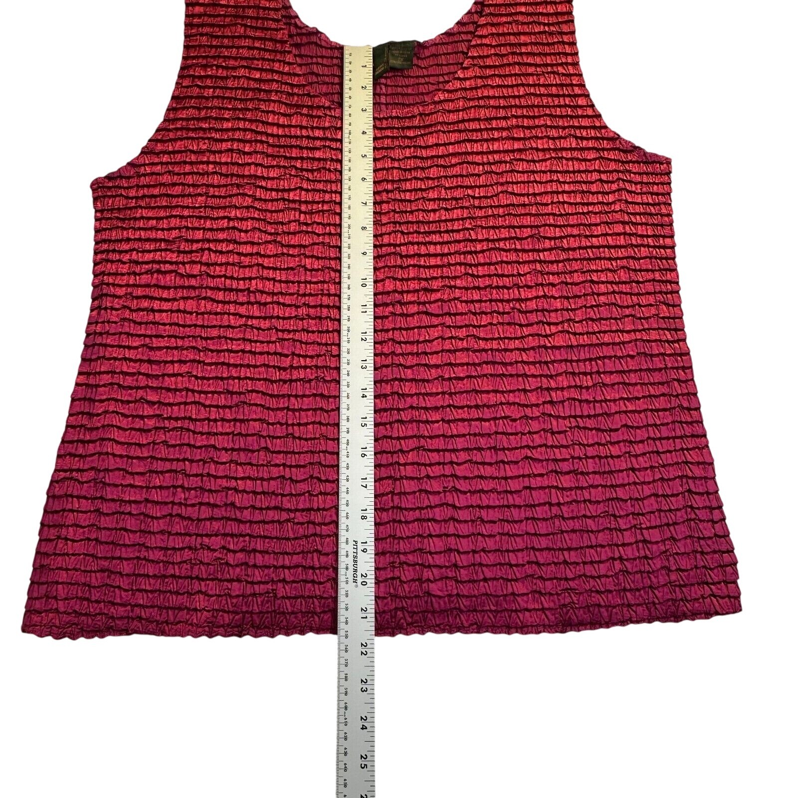 Raspberry lightweight stretchy crinkle tank top shirt by Sere Nade sz 2X