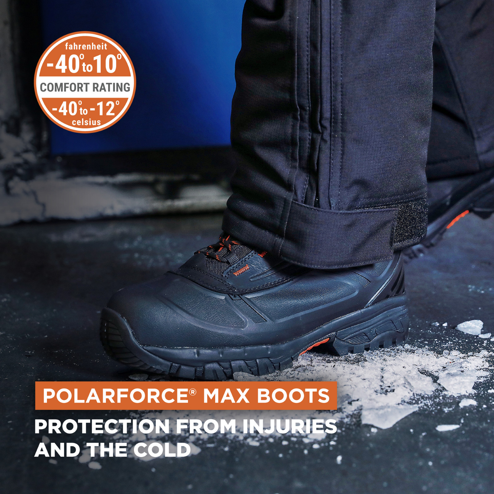RefrigiWear Men’s PolarForce Max Waterproof Insulated 8-Inch Leather Work Boots