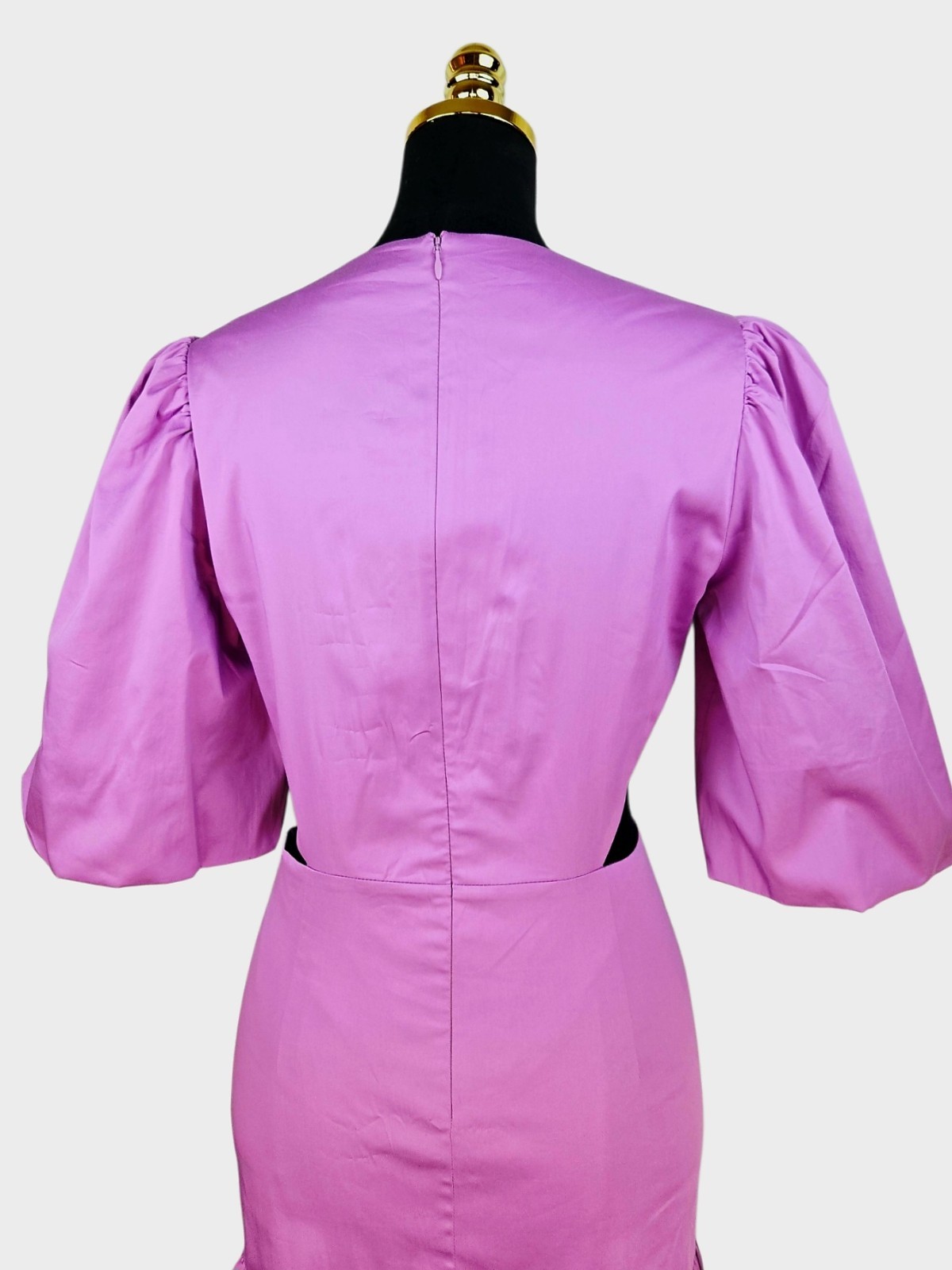 NWT $498 Veronica Beard Iker Dress Vivid Orchid Puff Sleeve Cutout Dress 8