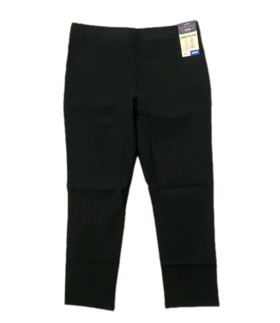Weatherproof Men’s Hybrid Tech Pant Black Size 36×30 Tapered Leg Zip Pocket