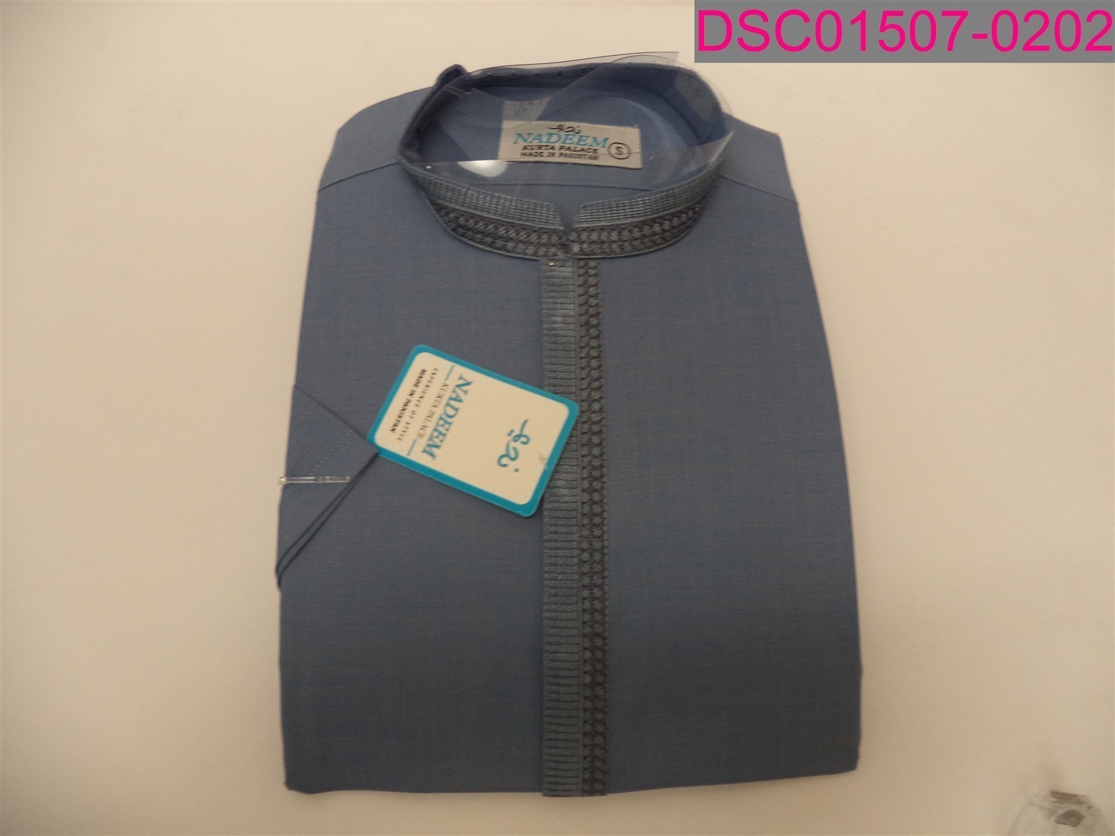 Nadeem Kurta Palace Men’s Light Blue Tunic and Pant Set Size Small