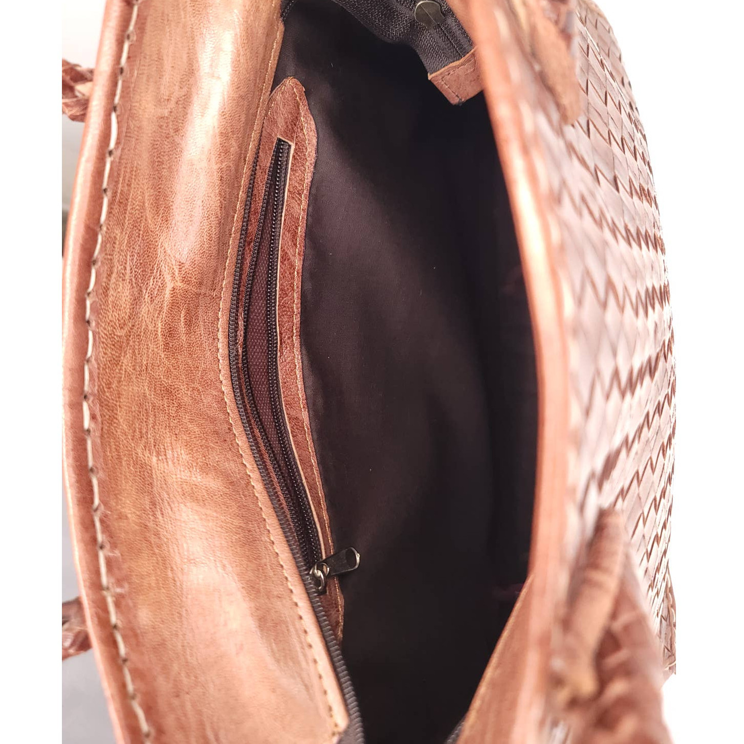 Handmade Moroccan Woven Leather Handbag