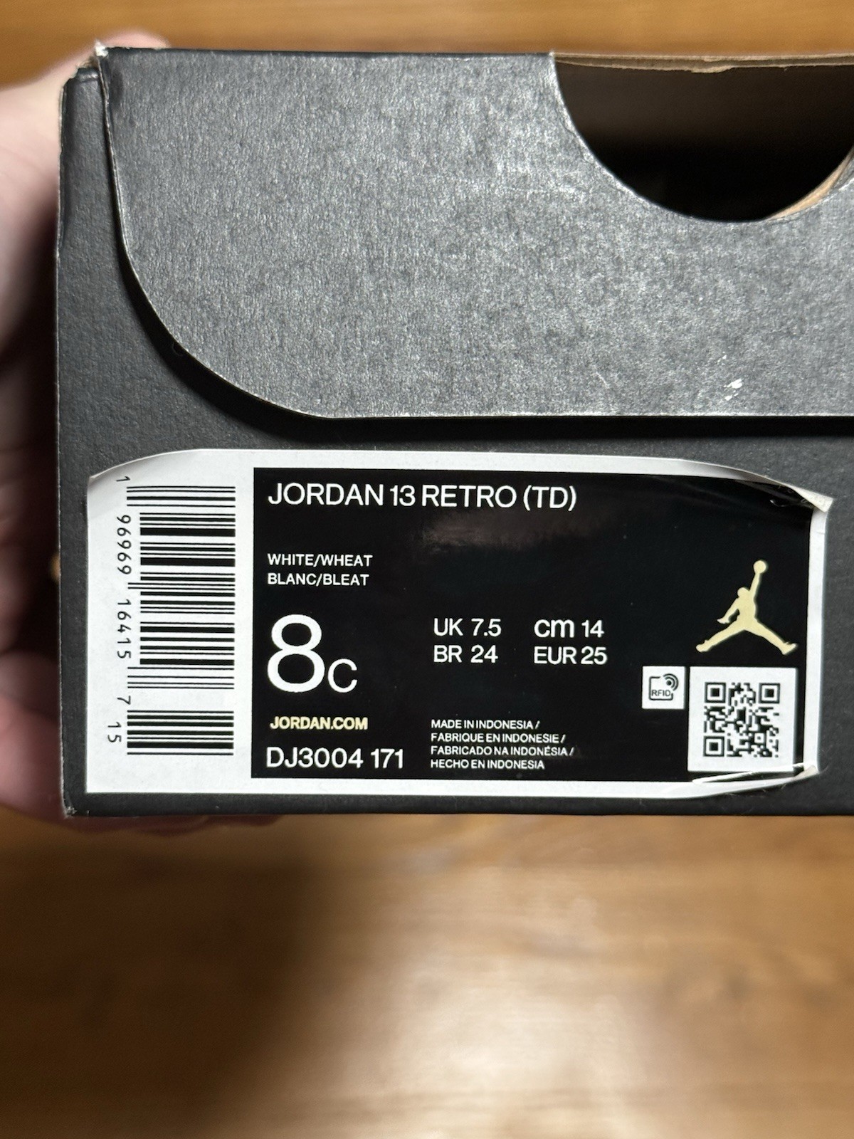 2023 Air Jordan 13 Retro TD “Wheat” Unisex (8C) Sneakers (EUC)