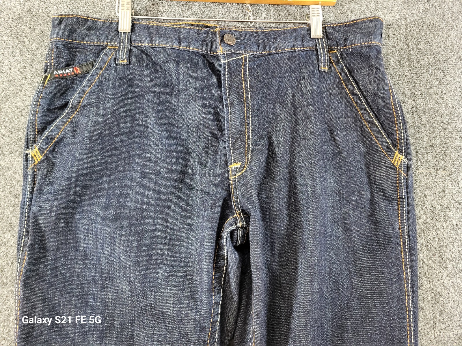 Ariat Fire Resistant M4 Relaxed Straight Jeans Mens 36×30 Dark Wash Stretch