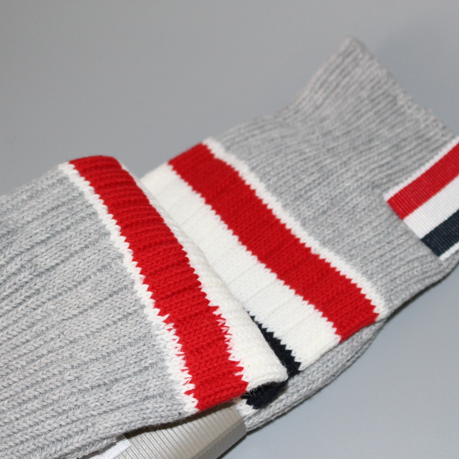 Thom Browne Autumn Winter Mid Calf Socks Cotton Knit Stripe Size O/S Three style