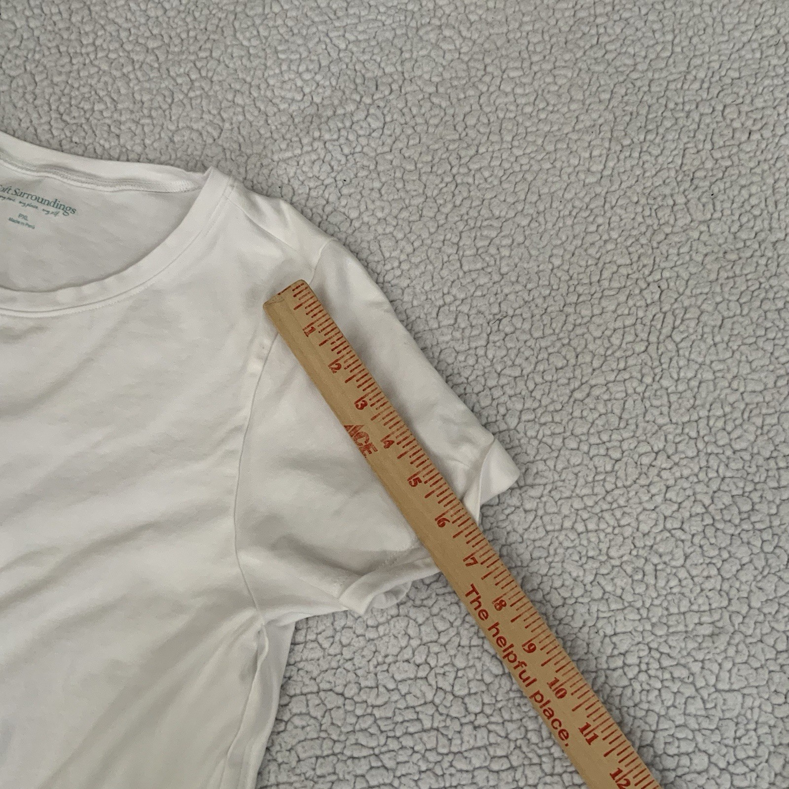 Soft Surroundings Pima Cotton Short Sleeve Tee Shirt White Summer Classic PXL