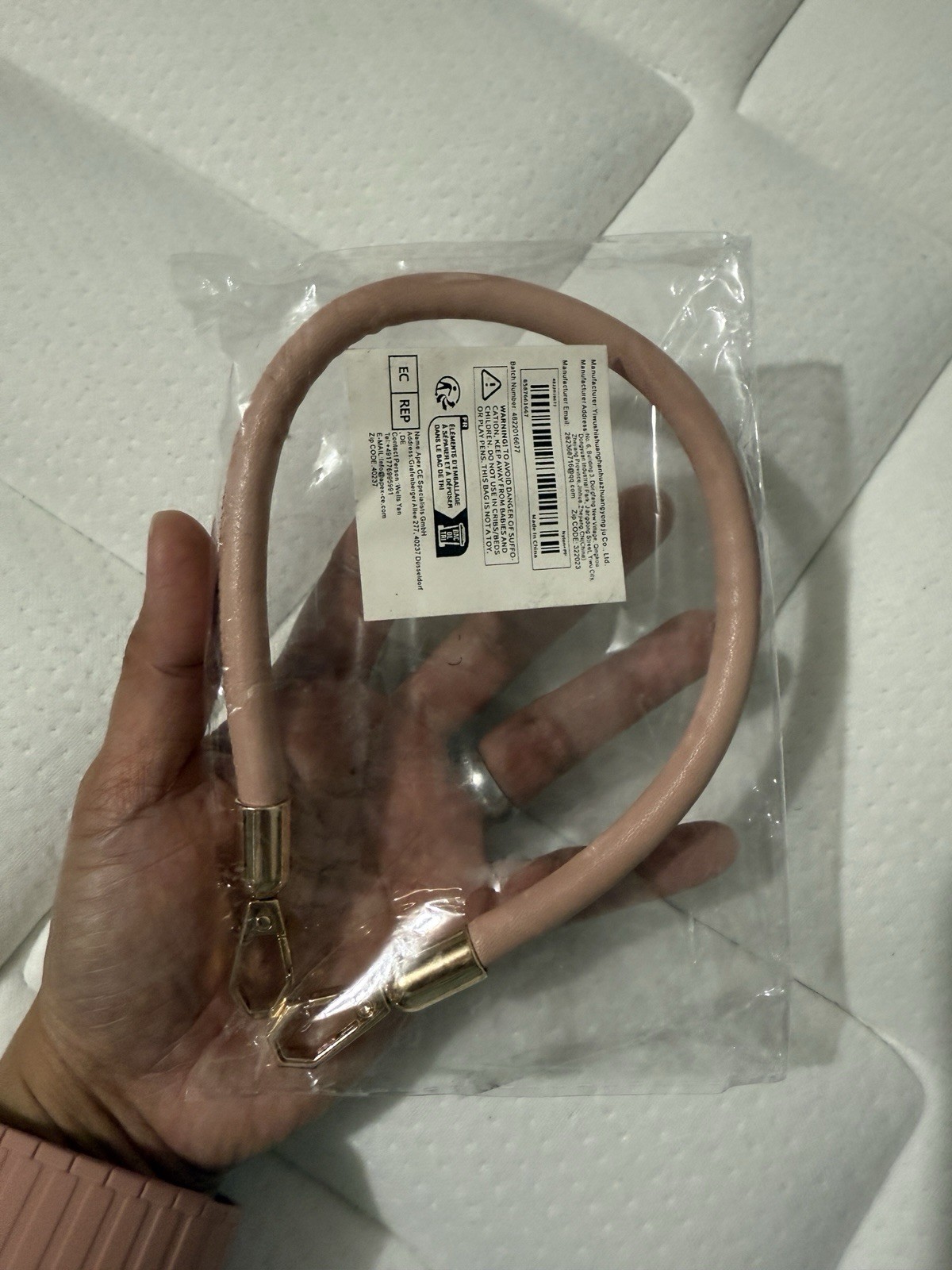 Purse Hand Bag Replacement Short Handle Pink Faux Leather 15.75 inches (40cm)
