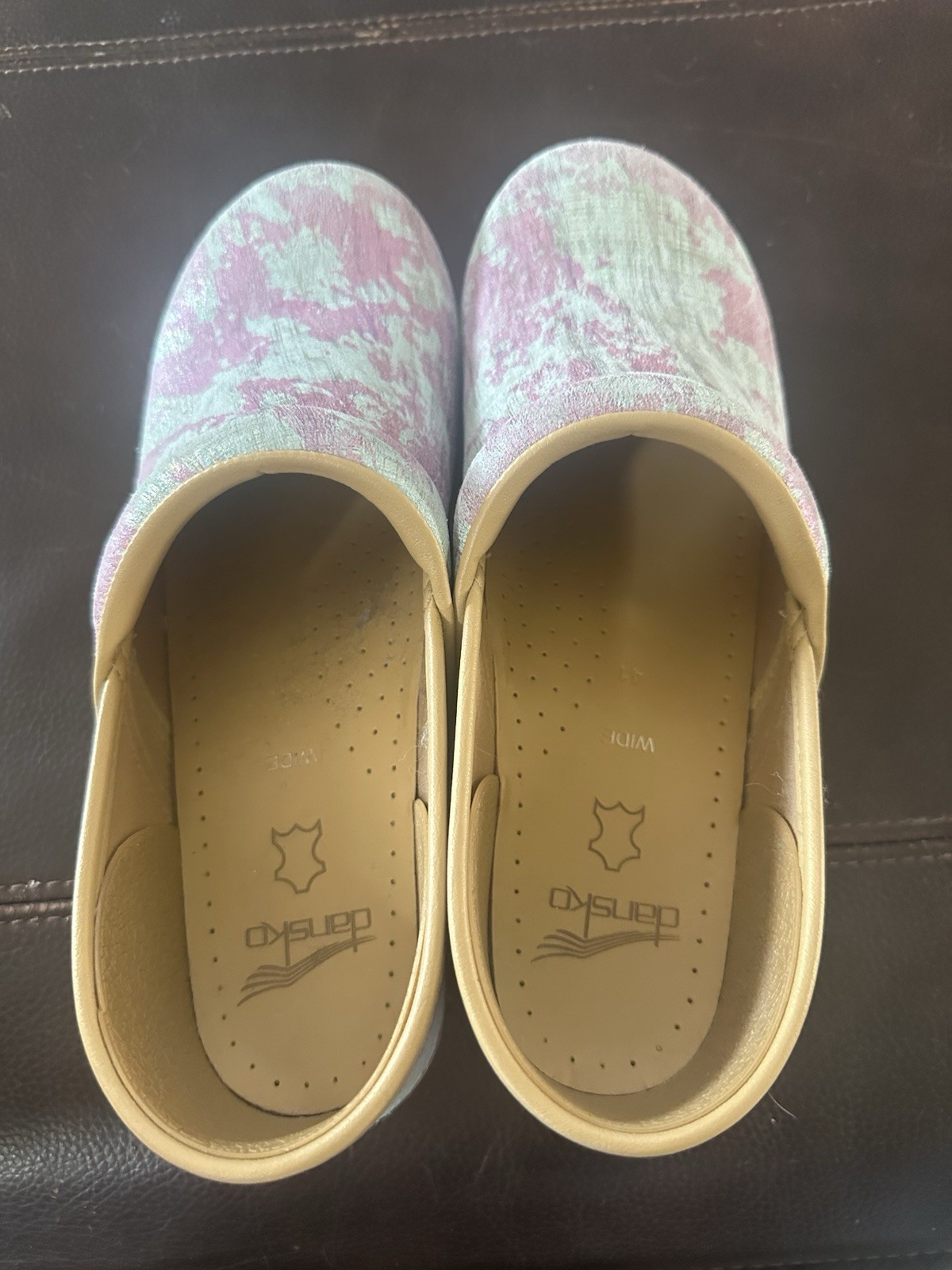 Dansko Wide Pro Clog in Iridescent Candy Sky Size 41