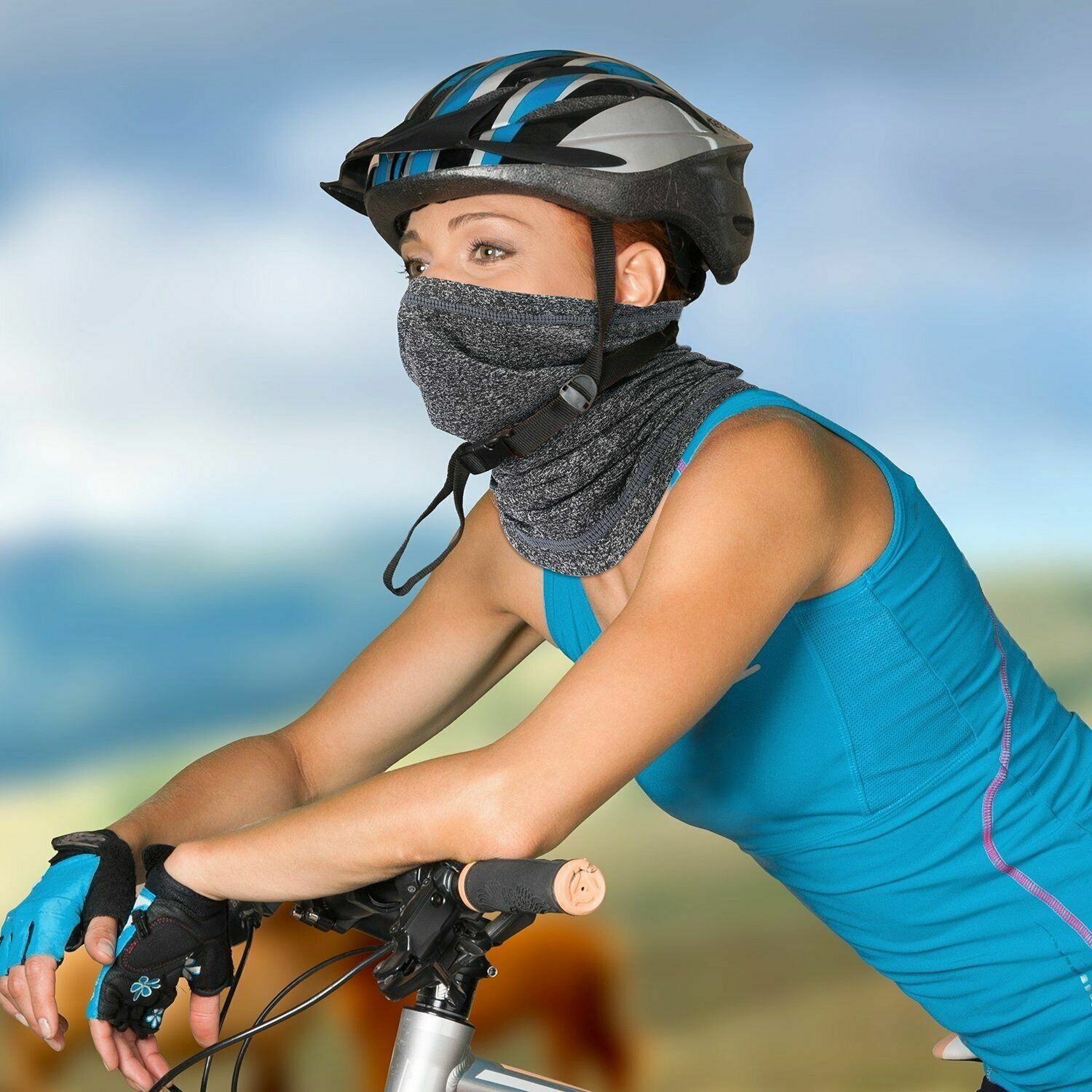 Balaclava Summer Ice Silk Breathable Neck Gaiter Quick Drying Face Mask Scarf US