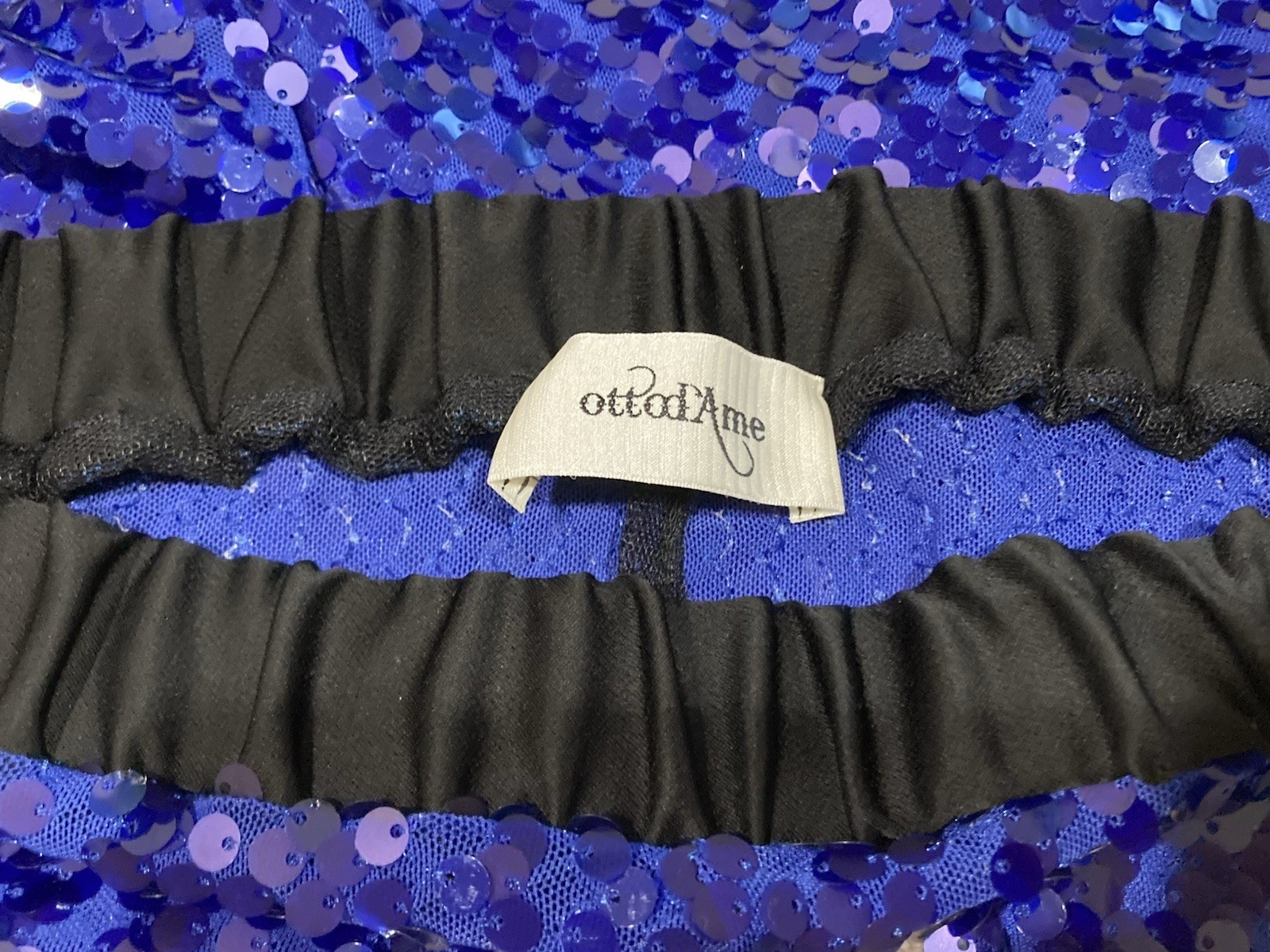 OTTO‘DAME Dodger Blue Sequin Leggings Stretch Sz 4 Small 28 W x 30 L NWOT