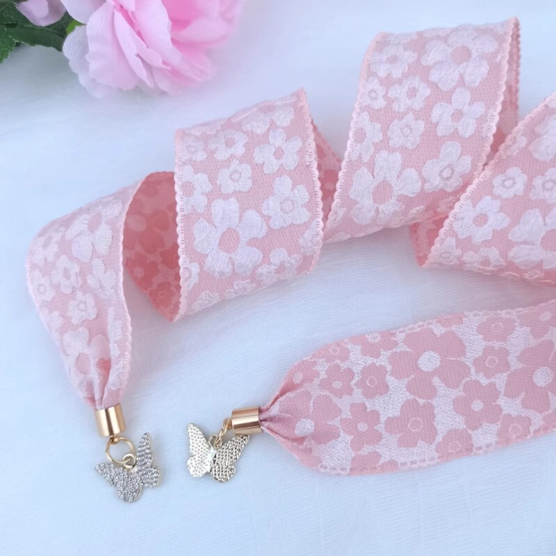 Lady Floral Ribbon Sash Waist Belts Strap Waistband Dress Shirt Decor Belts Soft