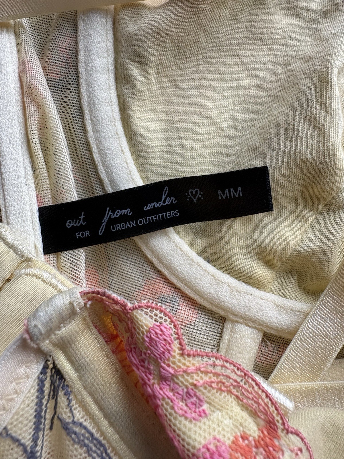 Flora Embroidered Bustier Top In Yellow, Women’s At Urban Outfitters Size M (