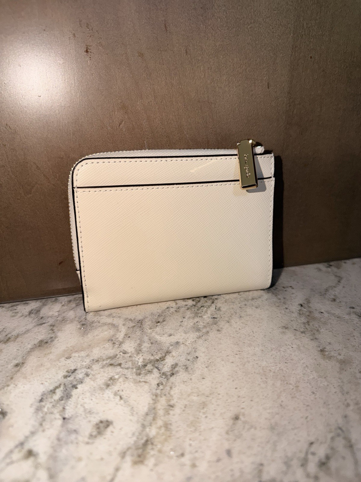 Kate Spade KH615 Madison Small L Zip Wallet Saffiano Leather Meringue