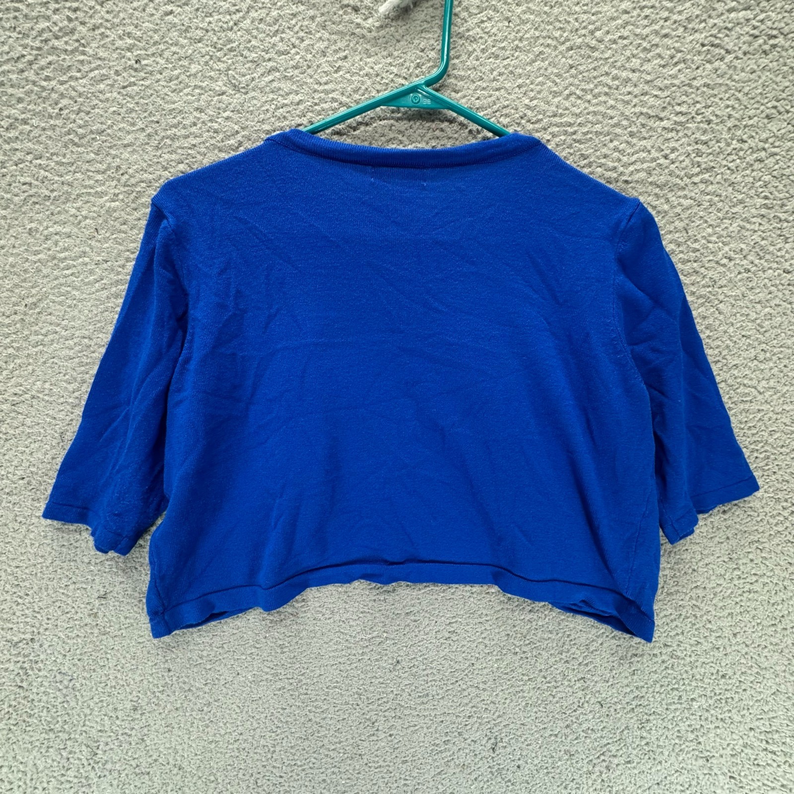 Joseph A Shrug Bolero Cardigan Sweater Womens M Blue Indie Sleaze Office Siren
