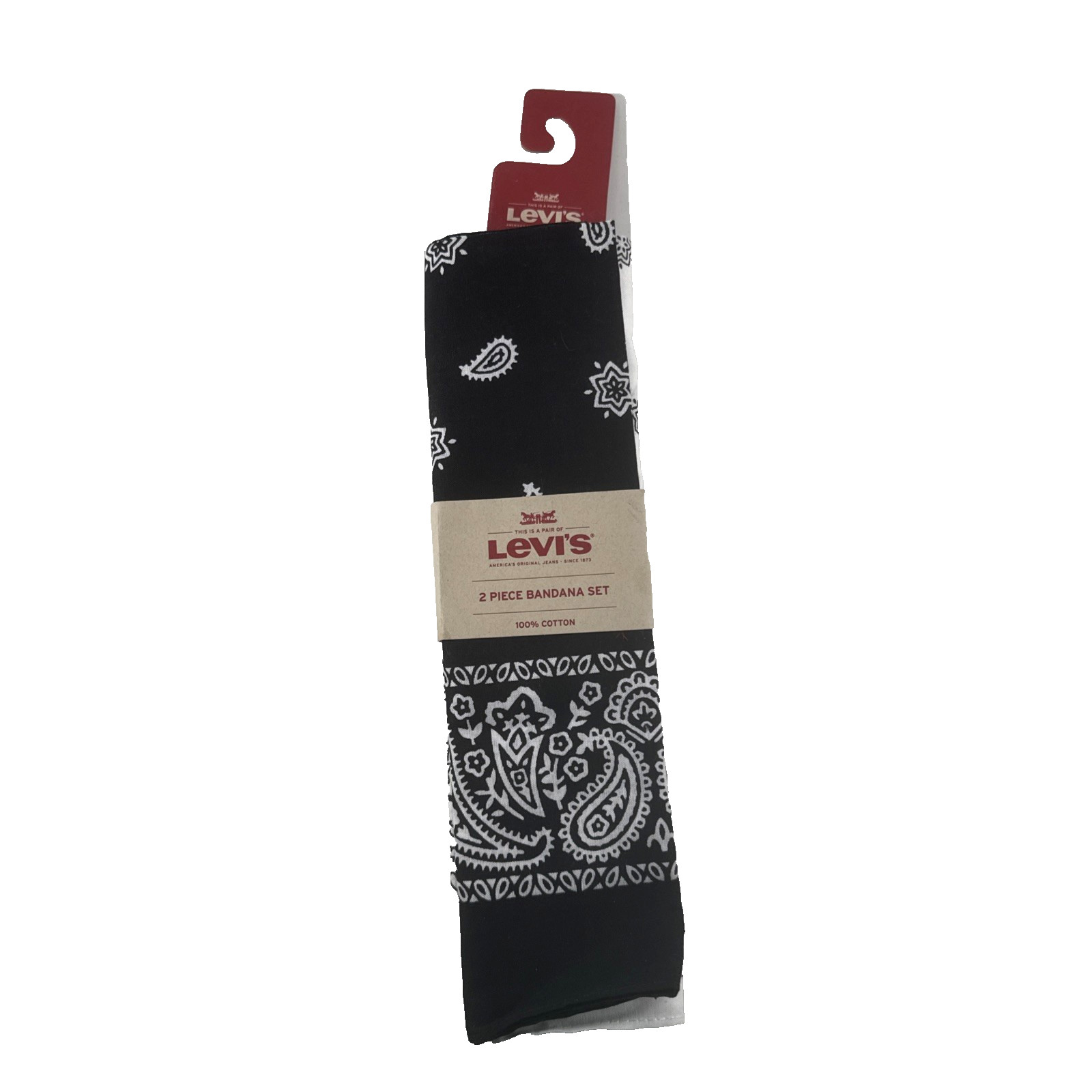 NEW OLD STOCK 2016 Levi’s Mens 100% Cotton Bandana Headband Scarf Black/White