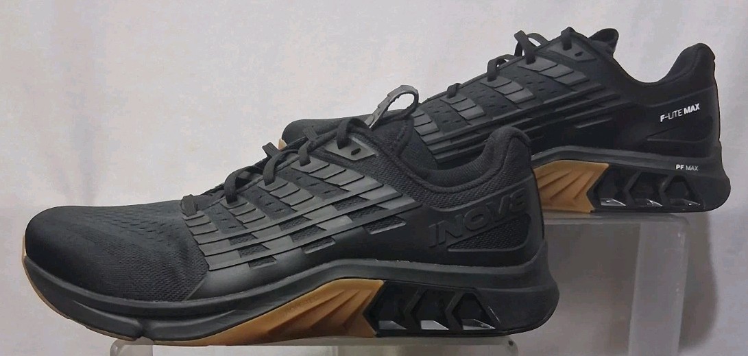 Inov‑8 FLite Max Wide Fit Men’s 12W Black Training Shoes 4mm Drop Cross‑Training