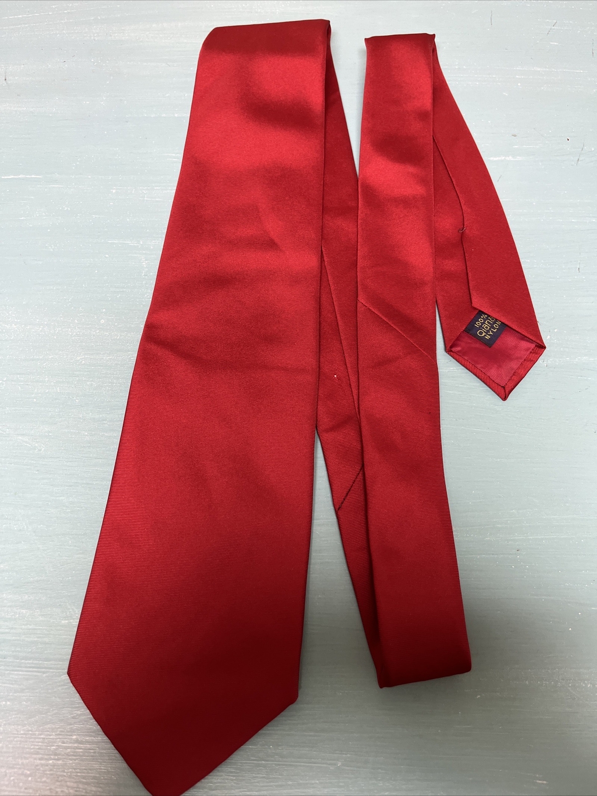Lovemans Red Necktie 100% Qiana Nylon Fabric Hand Made in USA Classic 57-60” Tie