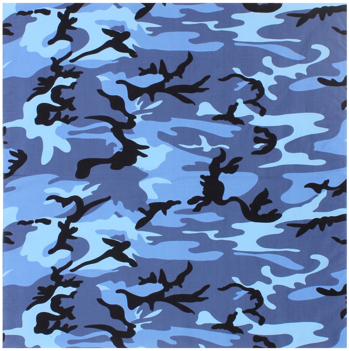 New Large Sky Blue Camo – Military Jumbo Bandana 27 In. X 27 In. 100% Cotton