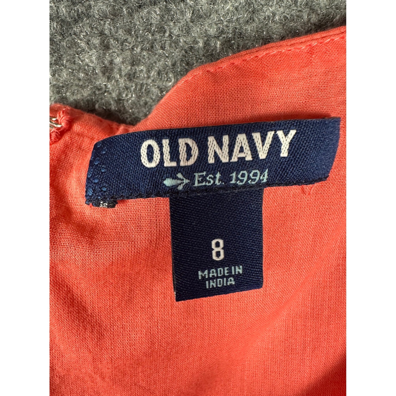 Old Navy Womens Boho Eyelet Crochet Fit and Flare Sun Dress Coral Size 8 Summer
