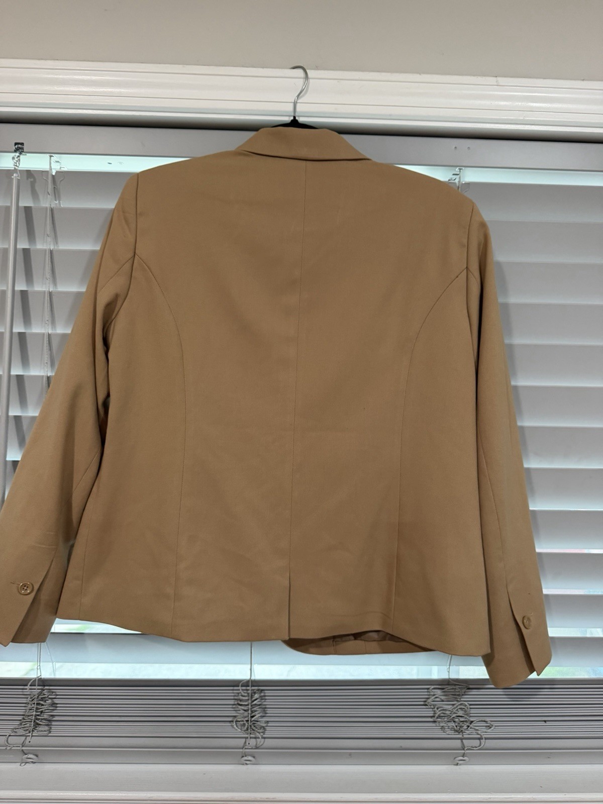 Blair Tan Solid Lined One-Button Blazer Jacket Womens Petite 12P