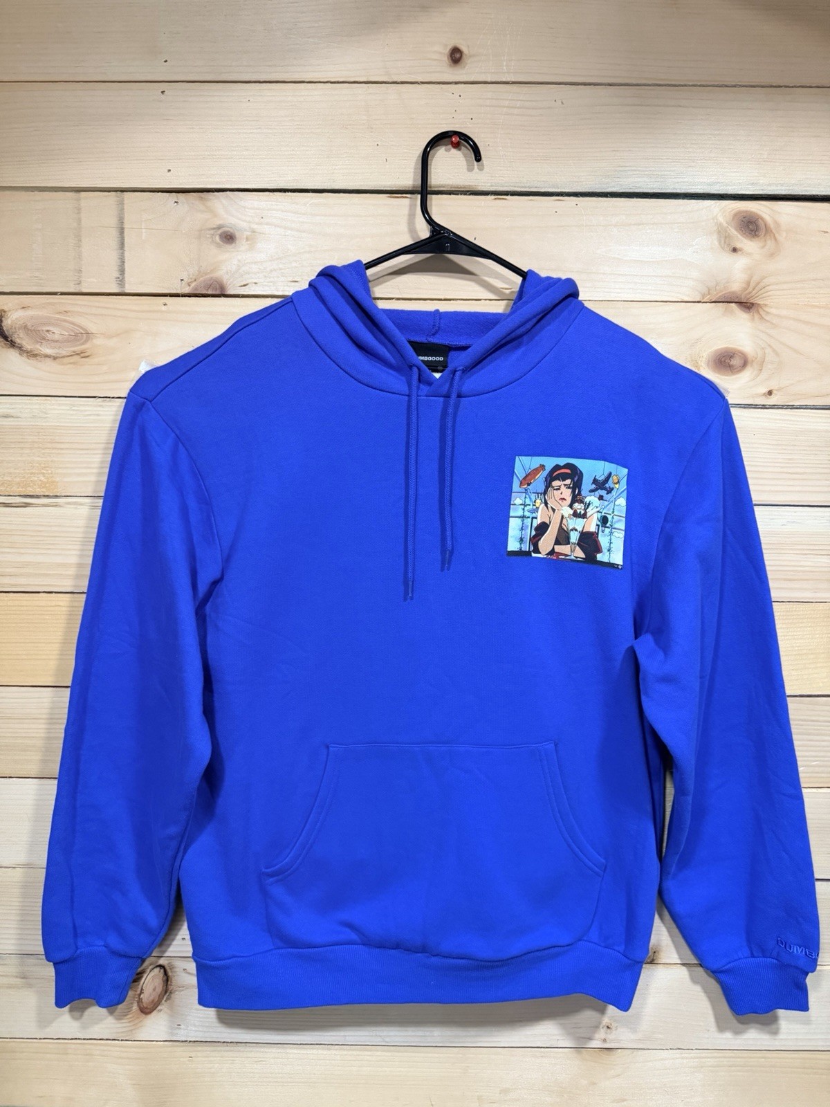Cowboy Bebop Hoodie Faye Valentine Blue Anime Mens M Dumbgood Sexy Bounty Space