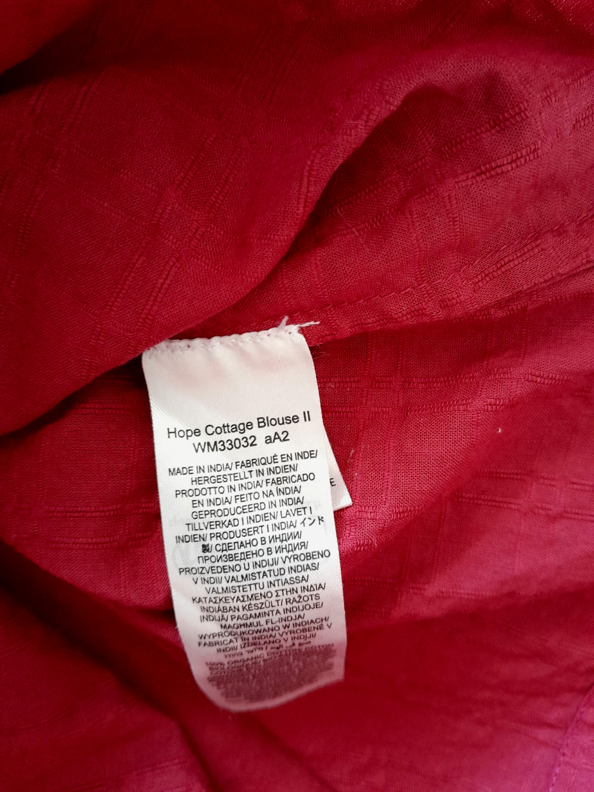 Seasalt, hope cottage blouse, raspberry/dark freesia/pink, size 20