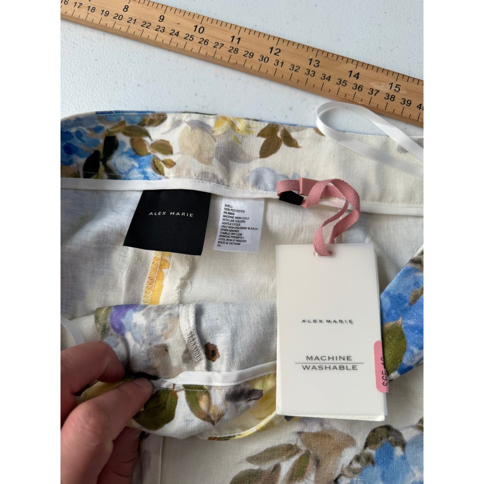 Alex Marie Robyn Floral Wide Leg Pants Blue Yellow White Size 12 NWT 10468PN0323