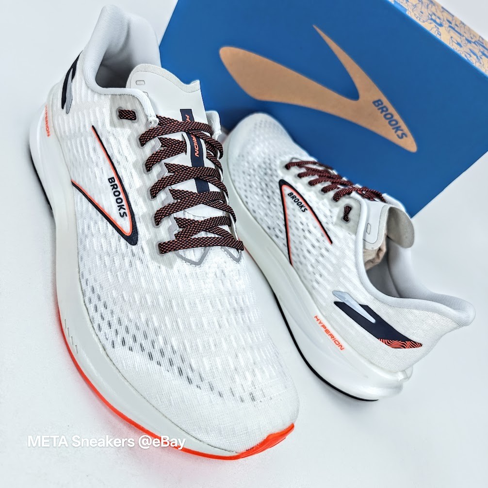 Brooks Hyperion US 13 Men’s White Black Orange Speed Lightweight Neutral Run New