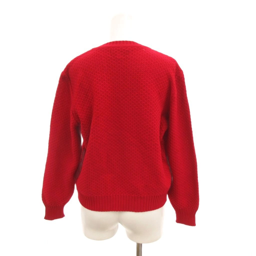 Leilian Wool Red Cable Knit Sweater Women Size 13 US M 22in (56cm)
