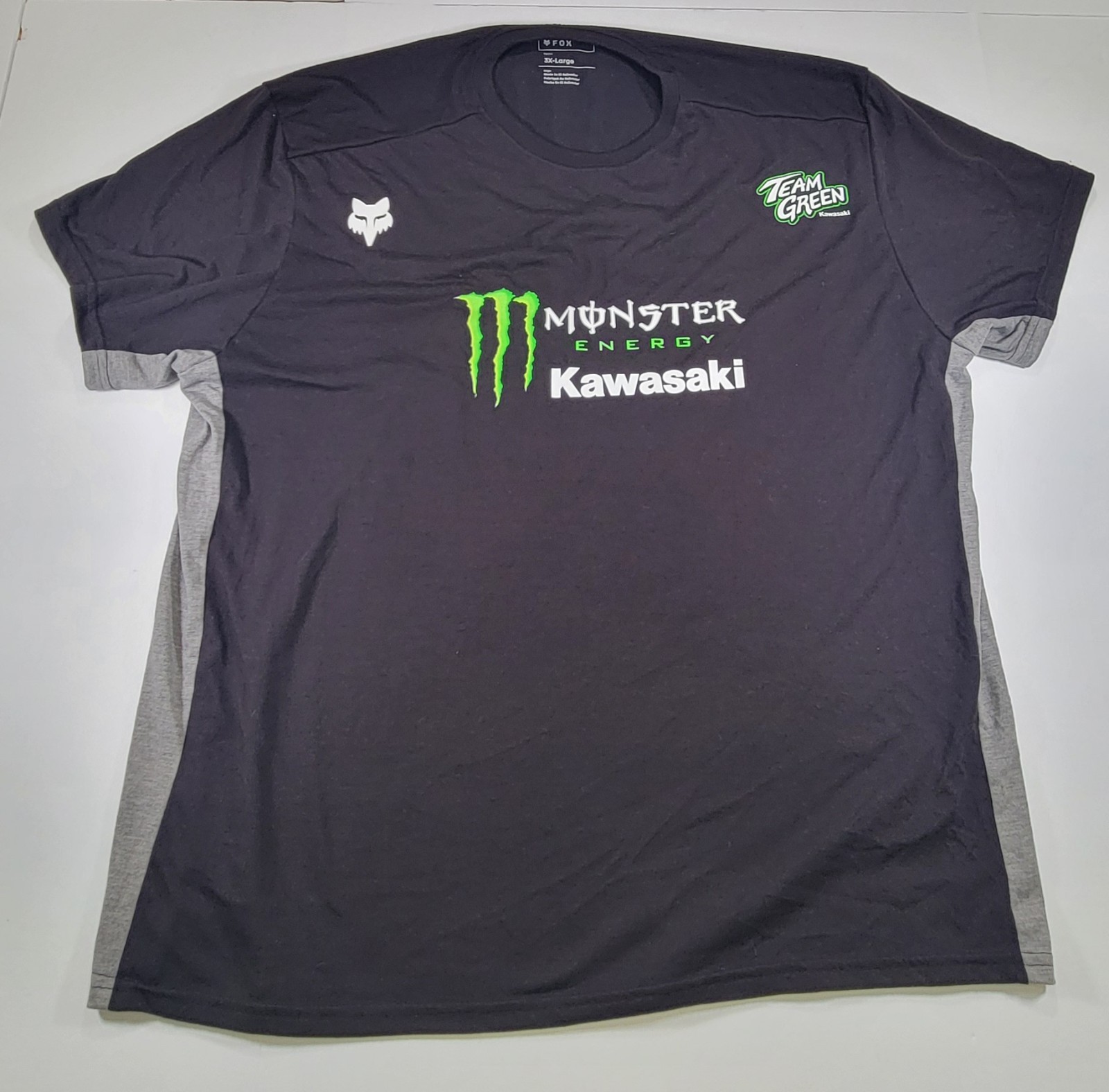 Fox Tech Monster Energy Kawasaki Breathable Racing Shirt Size 3XL Short Sleeve