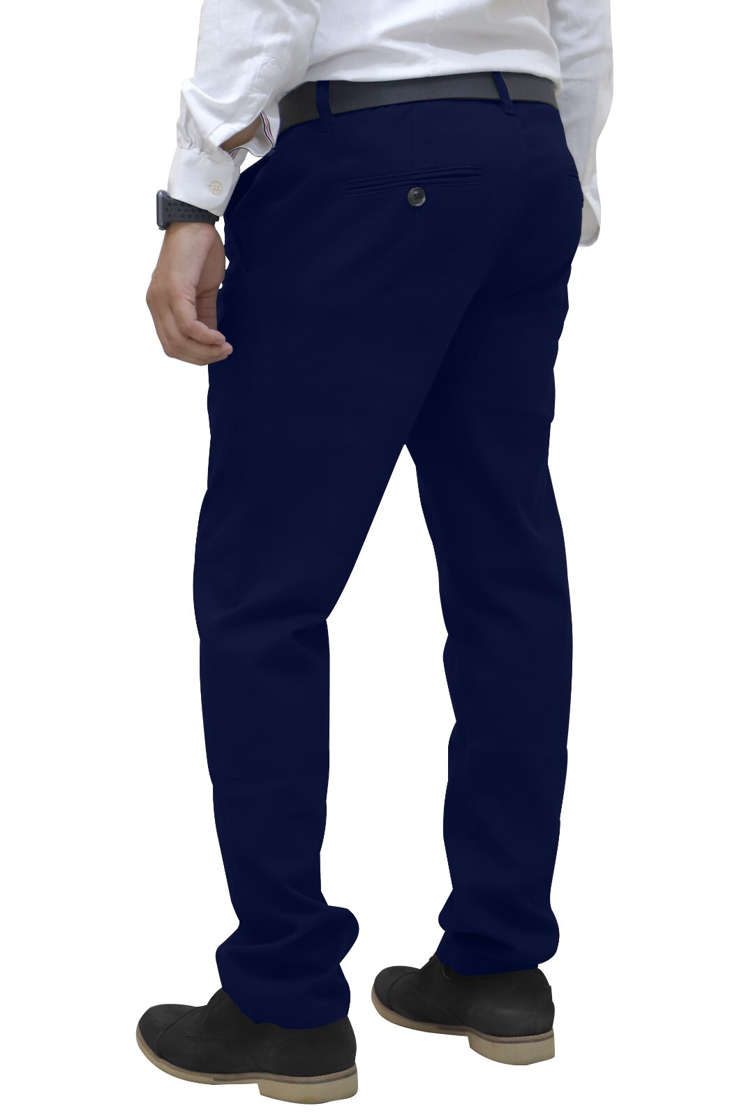 Mens Chino Pants Regular Fit Flat-Front Casual Stretch Relaxed Cotton Trouser