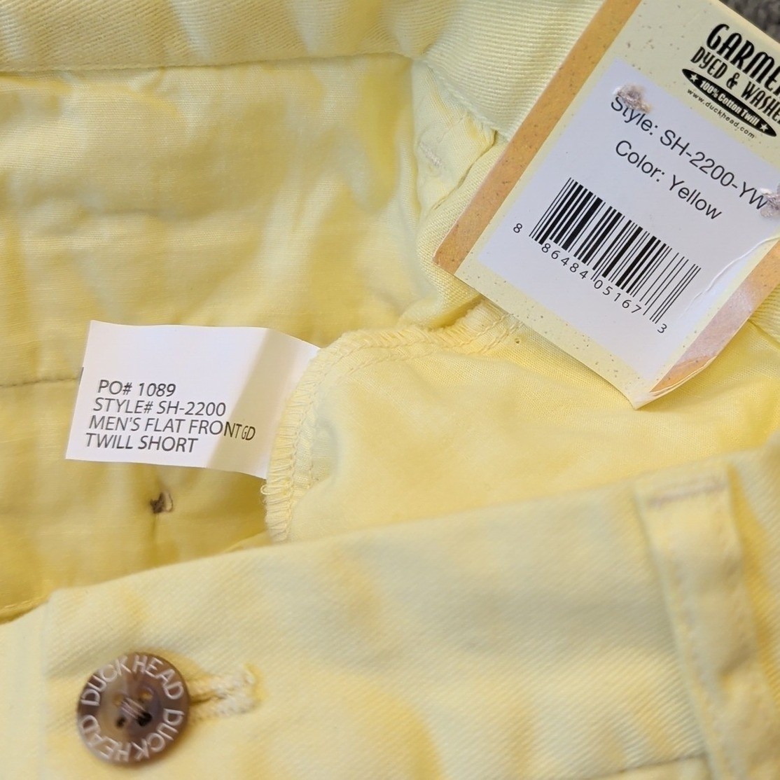 Duck Head Flat Front Type 37 Mens 32×19 Classic Fit 100% Cotton Twill Short NWT