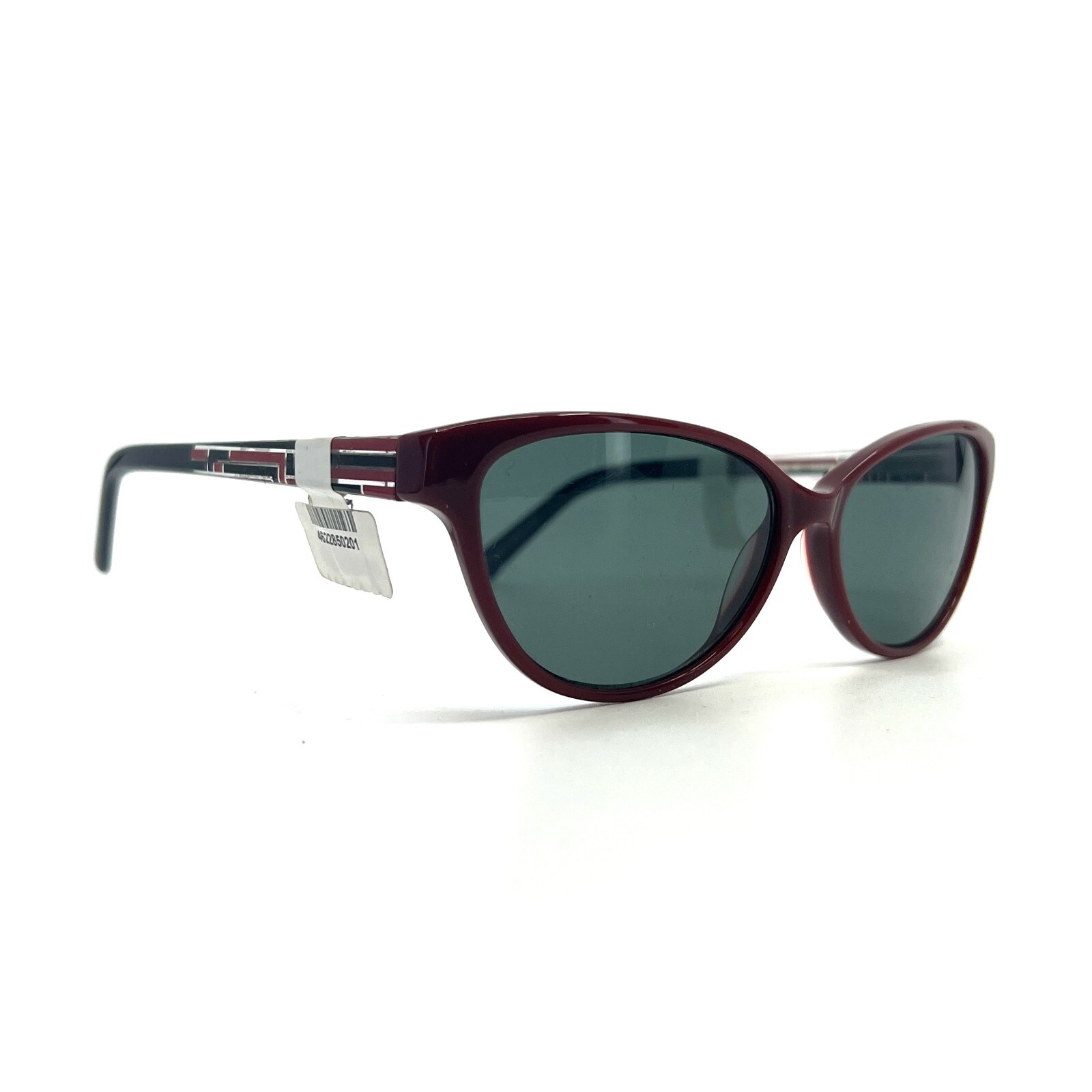 Salsa Sunglasses S 705 COL 30 Black Red Geometric Cat Eye Frames w Green Lenses