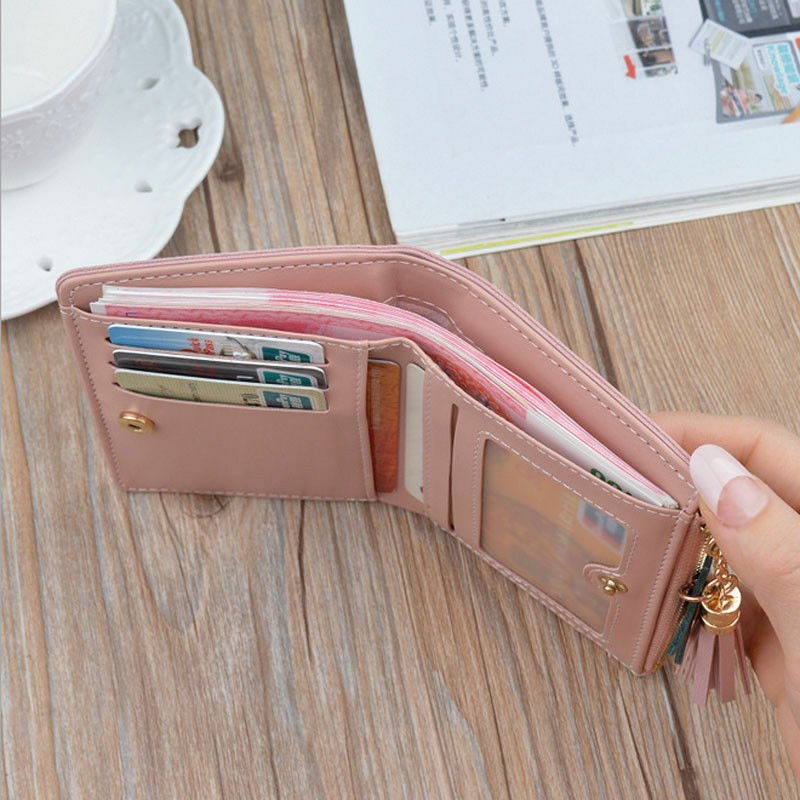 RFID Blocking Women Small Leather Wallet Credit Card Holder Mini Bifold Purse US