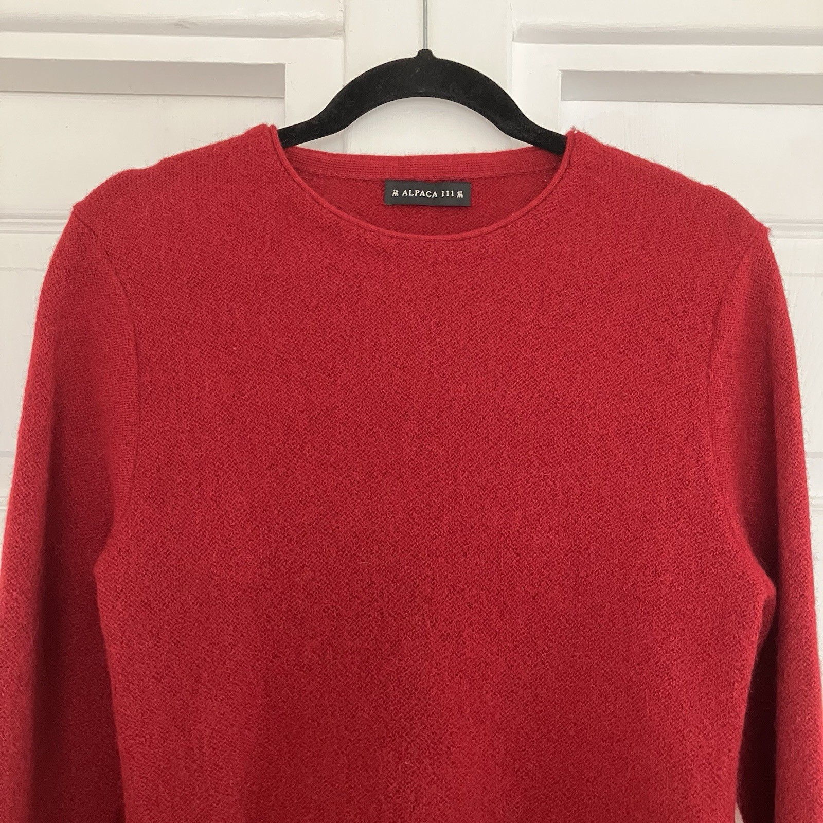 Alpaca 111 Jumper Red 100% Alpaca Made In Peru Size Medium