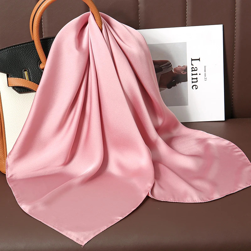 SANMAIHUA Women’s 70cm Solid Polyester Square Scarf Hair Head Wrap